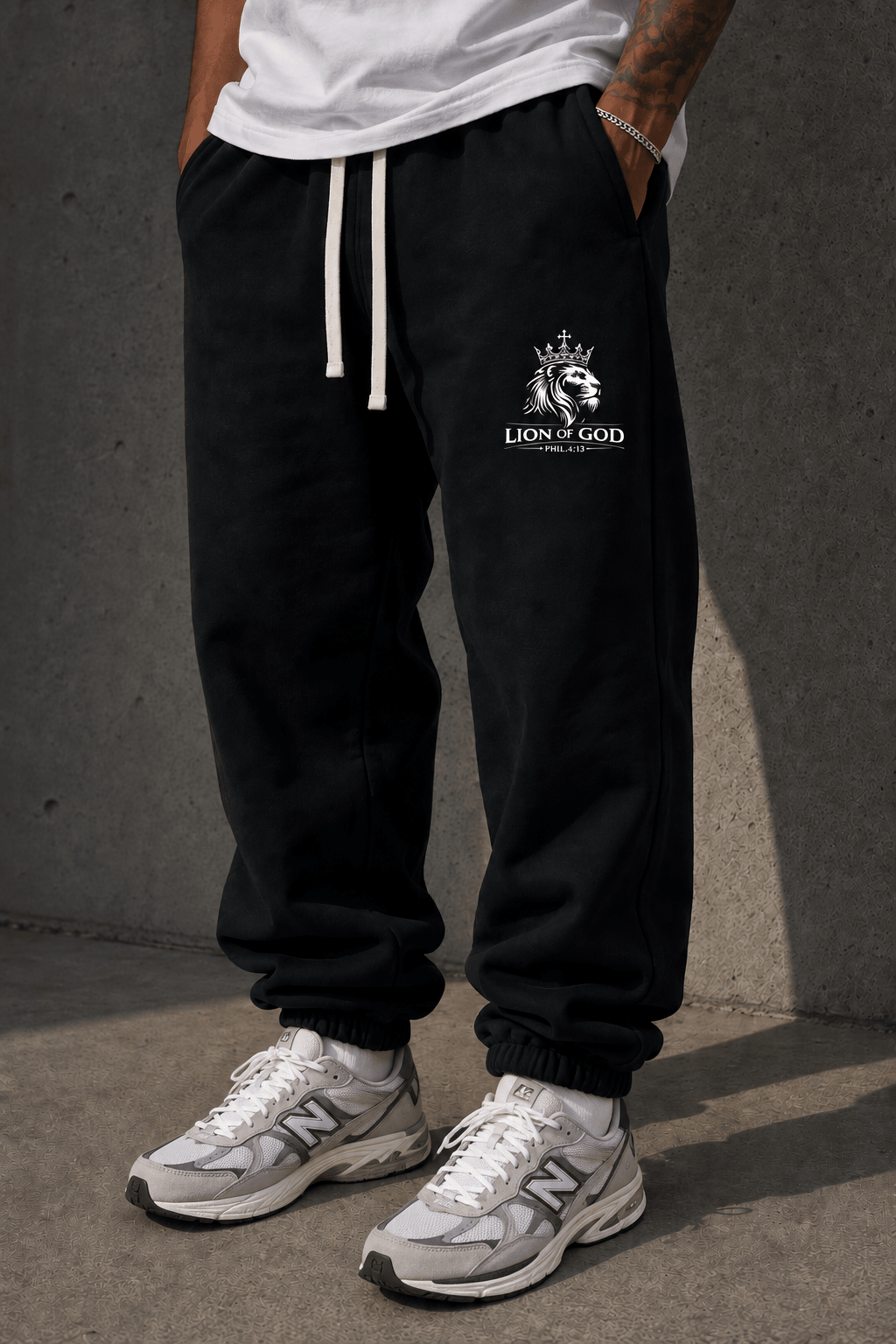 Lion Of God- Heavyweight Cotton Sweatpants - Lion Of God