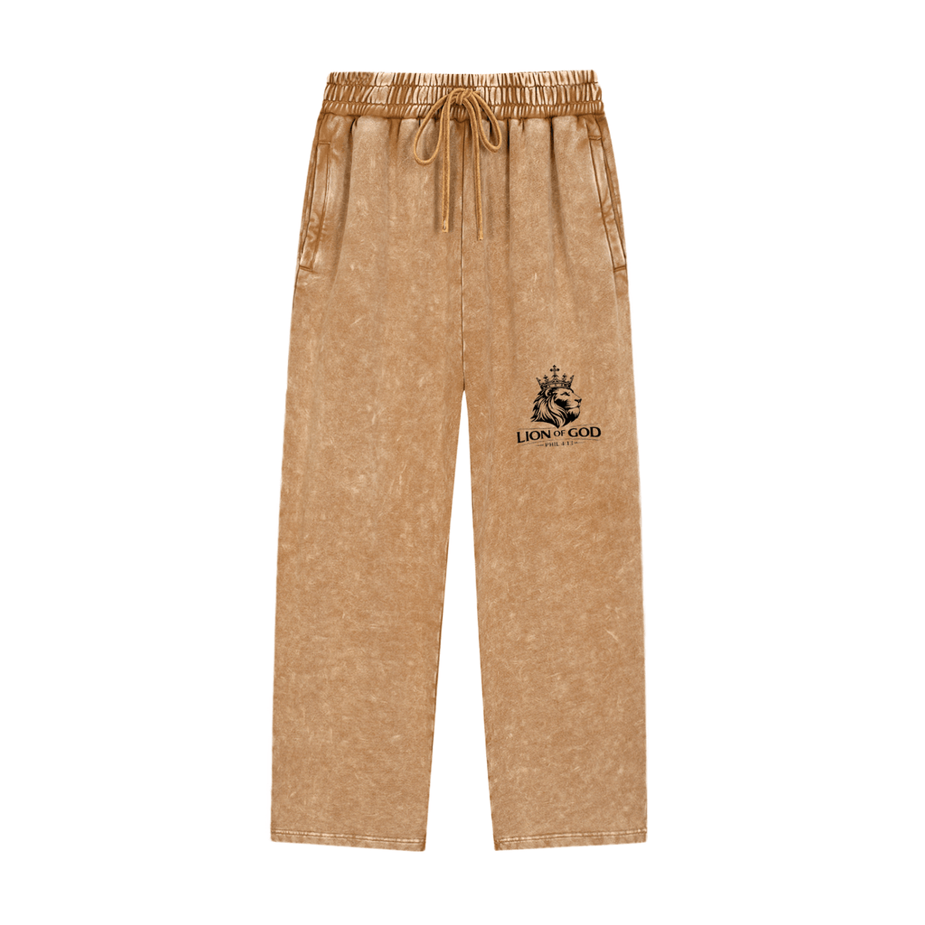 Lion Of God- Snow Wash Heavyweight Sweatpants - Lion Of God