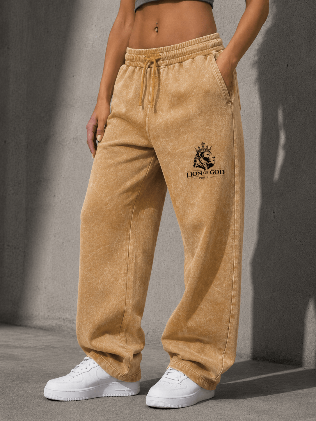 Lion Of God- Snow Wash Heavyweight Sweatpants - Lion Of God
