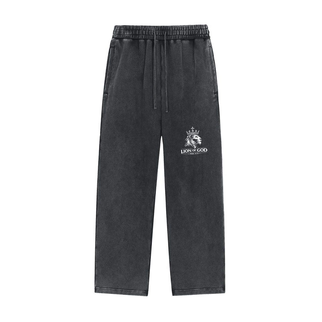 Lion Of God- Snow Wash Heavyweight Sweatpants - Lion Of God