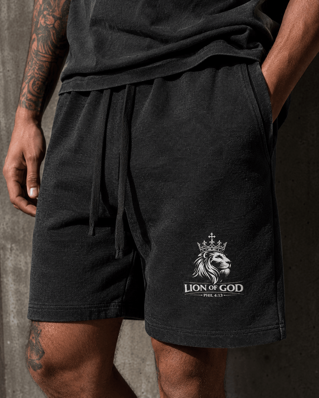 Lion Of God- Waffle Knit Shorts - Lion Of God