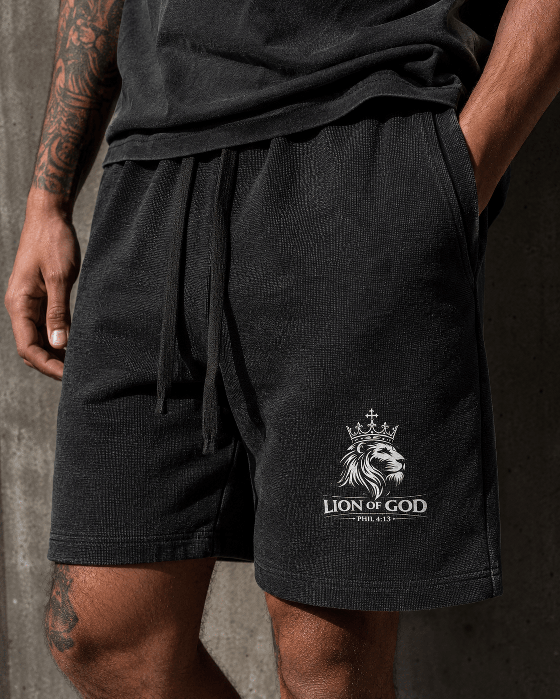 Lion Of God- Waffle Knit Shorts - Lion Of God