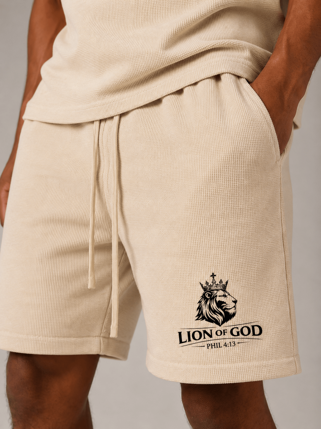 Lion Of God- Waffle Knit Shorts - Lion Of God